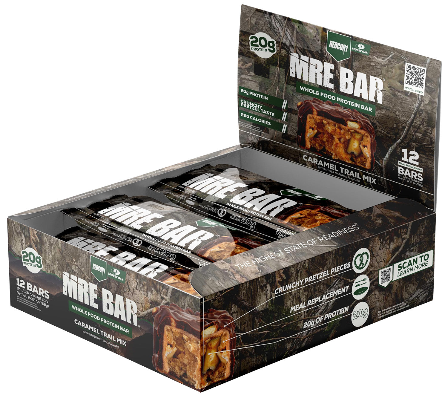 Redcon1 MRE Caramel Trail Mix Soft Baked Protein Bar 12 Pack