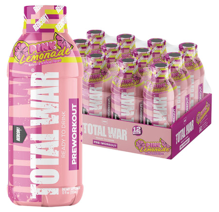 Redcon1 Total War Pink Lemonade RTD Pre-Workout Drink 12 Pack