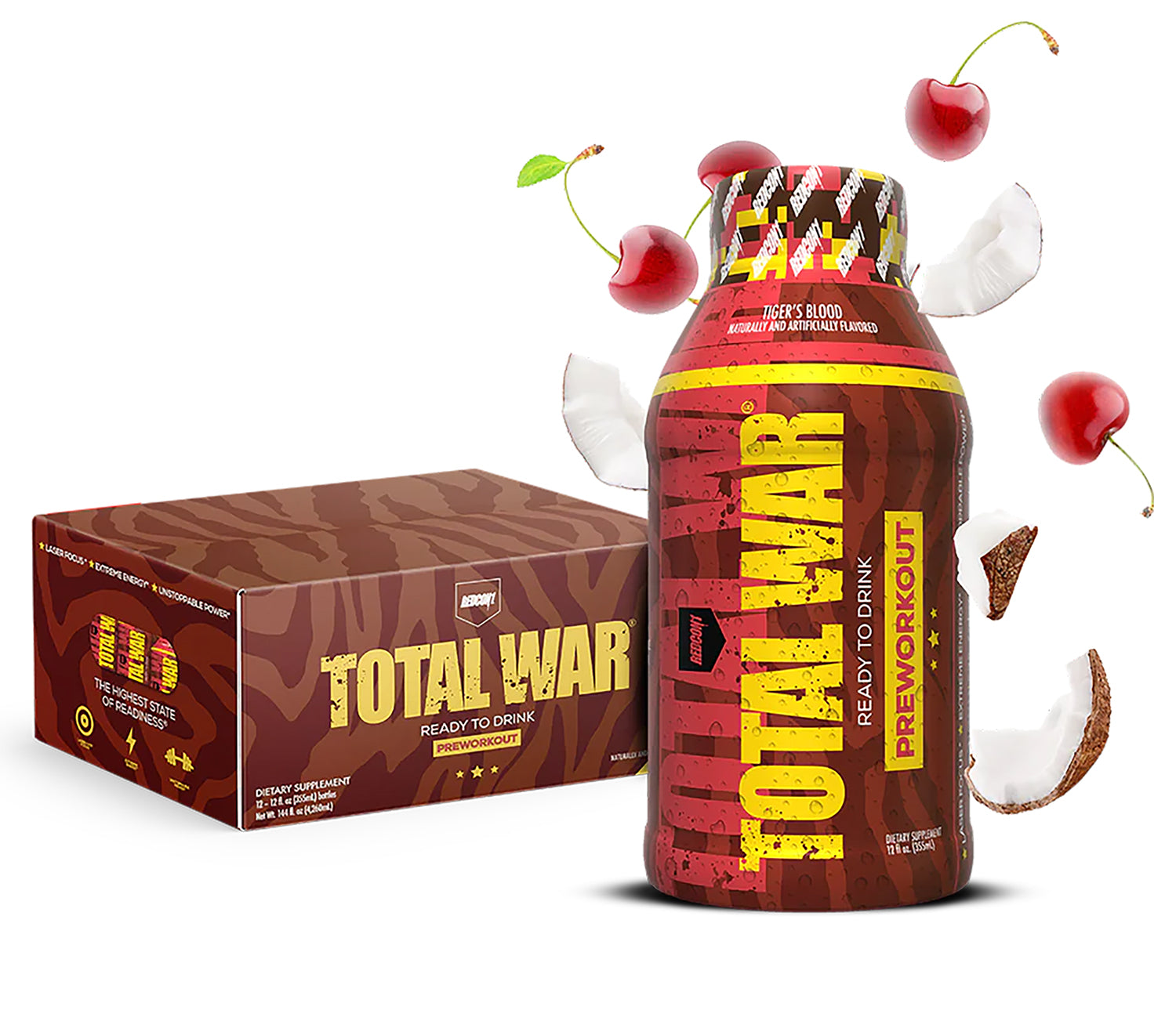 Redcon1 Total War Tigers Blood RTD Pre-Workout Drink 12 Pack