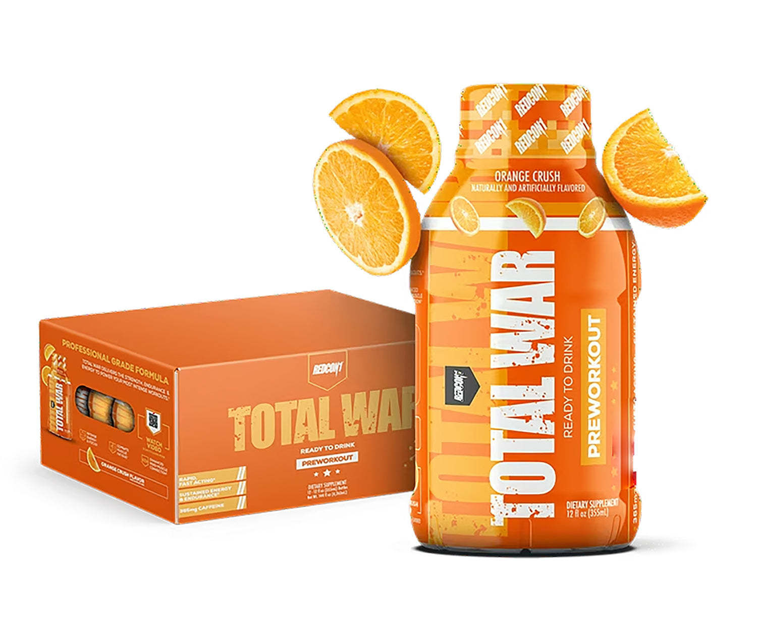 Redcon1 Total War Orange Crush RTD Pre-Workout Drink 12 Pack
