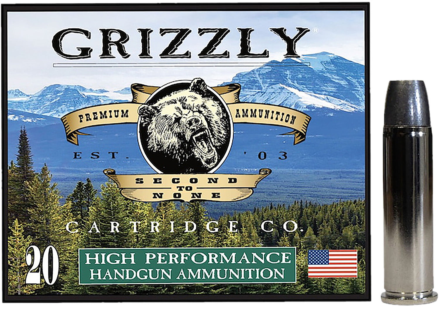 Grizzly Cartridge .357 Magnum  200 grain Wide Long Nose Gas Check ammunition