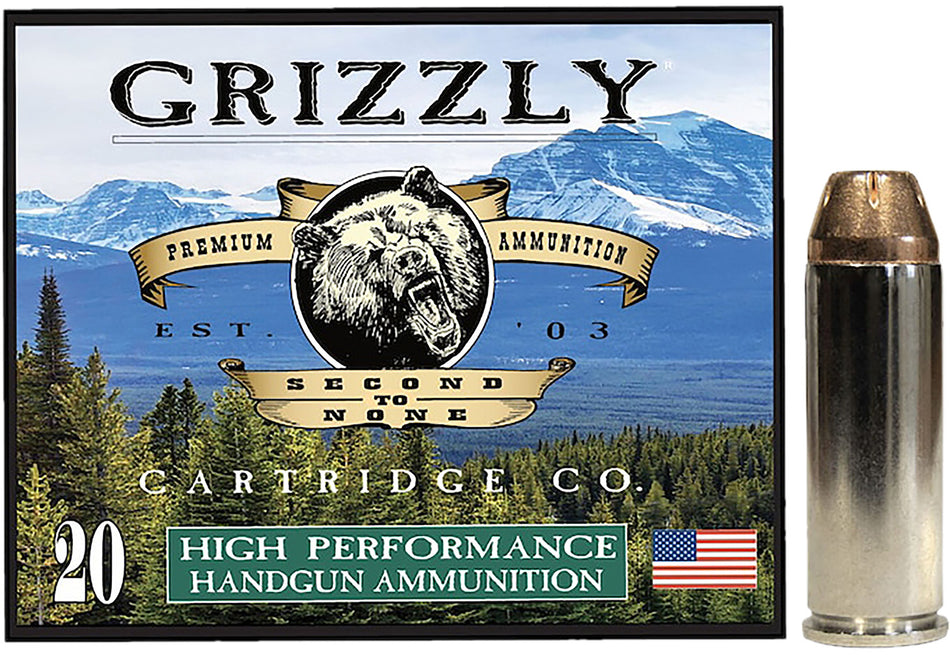 Grizzly Cartridge .45 Long Colt  225 grain Jacketed Hollow Point ammunition