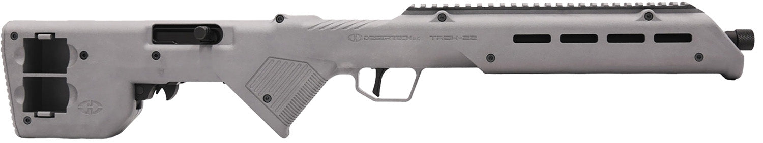 Desert Tech TRKRF2218GRY TREK-22 Gray Compact 22 LR 10+1 18" Free Floating Steel Barrel, Picatinny Rail Receiver, M-LOK Handguards, Fixed Polymer Stock, Suppressor Ready