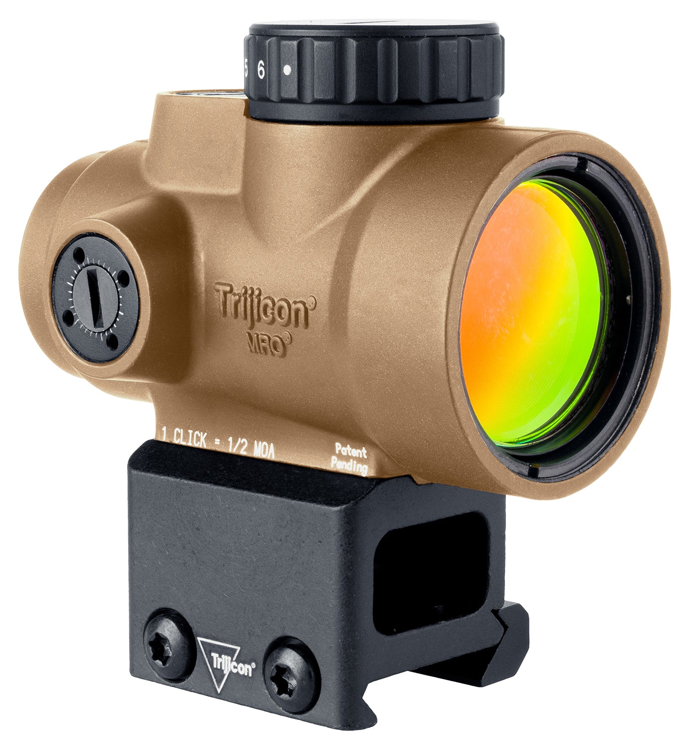 Trijicon 2200328 MRO SD Coyote Tan Mini Reflex Sight 1x25mm 2 MOA Red Dot Lower 1/3 Co-Witness