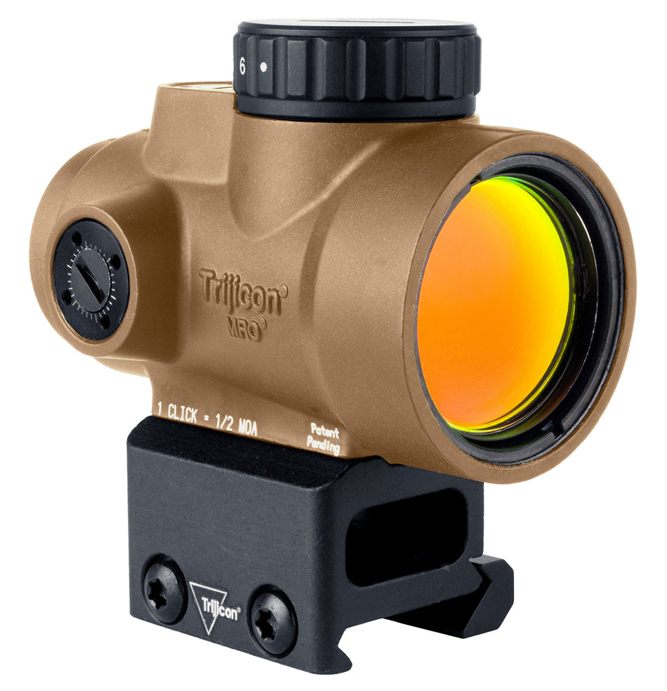 Trijicon 2200348 MRO SD Coyote Tan Mini Reflex Sight 1x25mm 2 MOA Green Dot Full Co-Witness