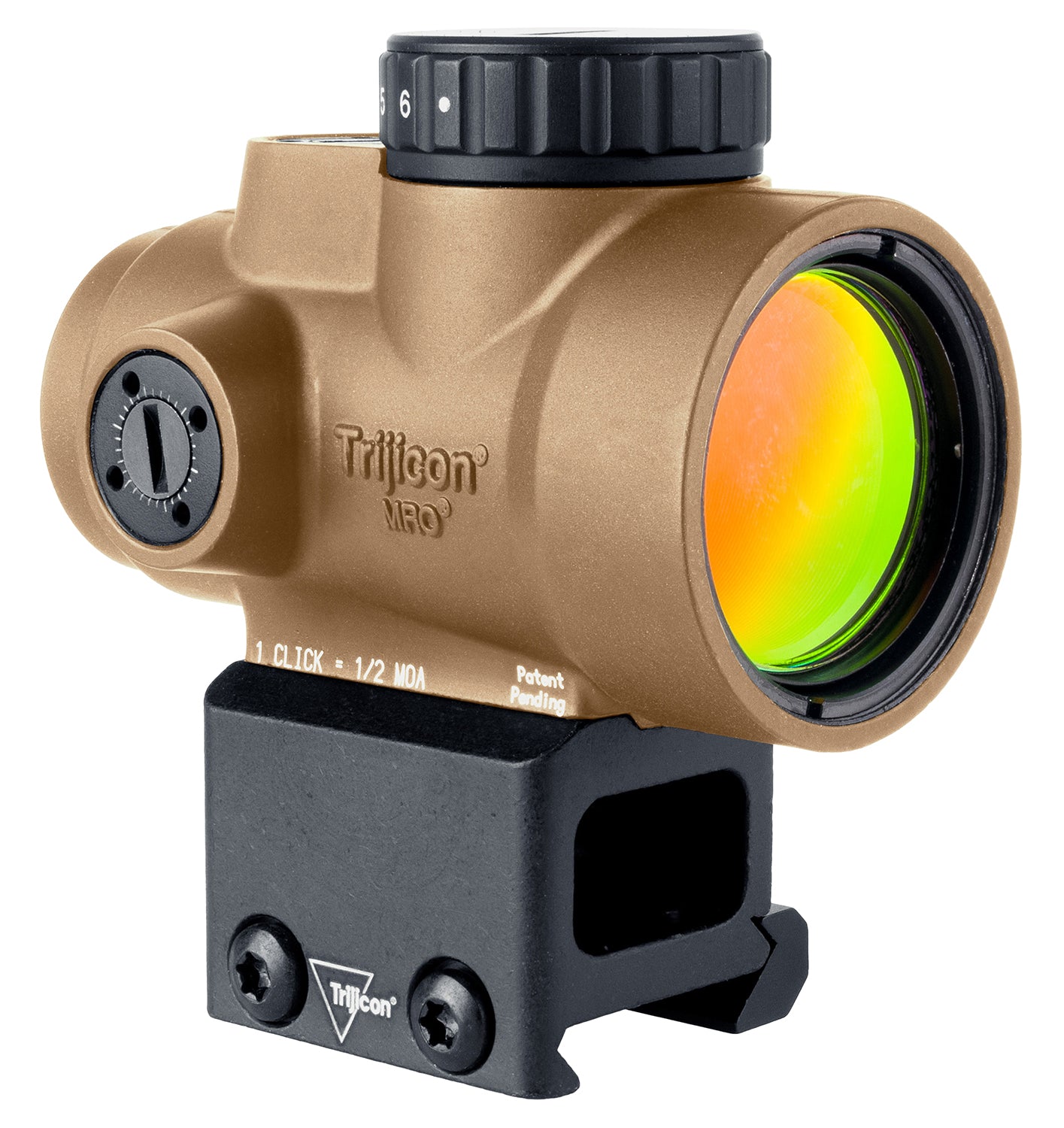 Trijicon 2200349 MRO SD Coyote Tan Mini Reflex Sight 1x25mm 2 MOA Green Dot Lower 1/3 Co-Witness
