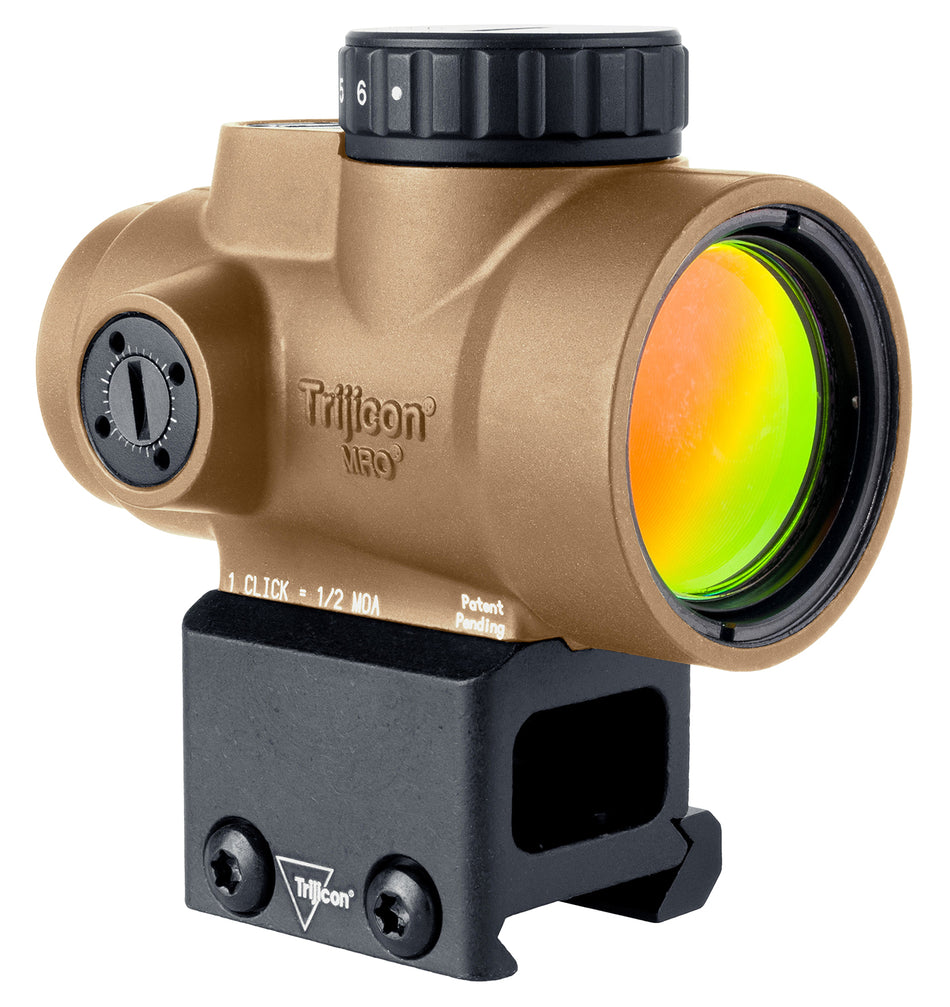 Trijicon 2200349 MRO SD Coyote Tan Mini Reflex Sight 1x25mm 2 MOA Green Dot Lower 1/3 Co-Witness
