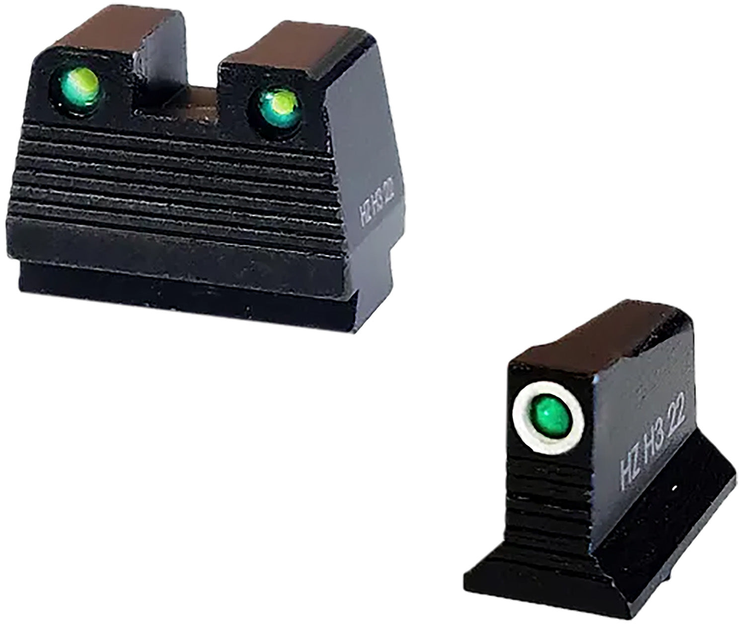 HiViz GMNG21-2 Co-Witness Night Sight Set Green Tritium Front & Rear for Glock MOS Pistols