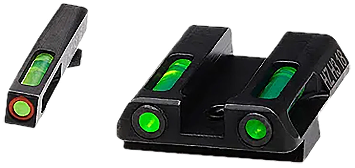 HiViz GLN521 LiteWave H3 Steel Sight Set Green Fiber Optic with Orange Outline for Glock 42-48