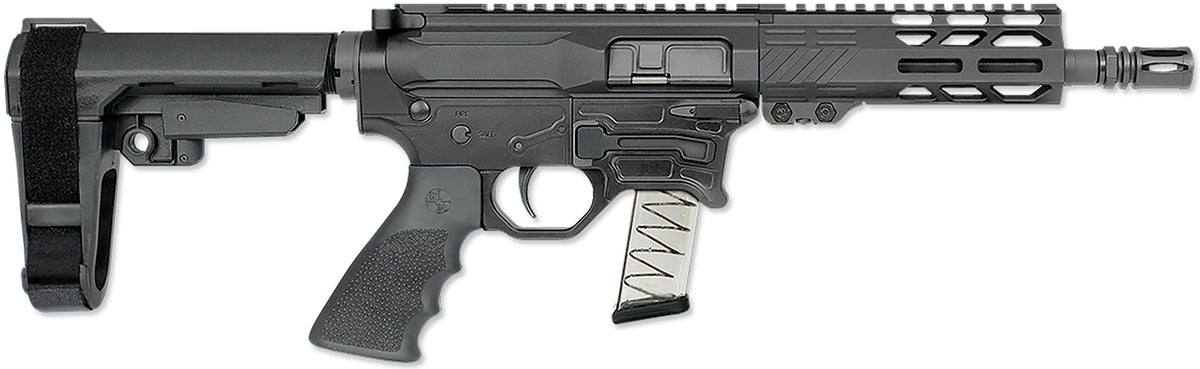 Rock River Arms BT92132 LAR-BT9G 9mm Luger 15+1 7" Black Threaded Barrel, M-LOK Handguard, Black Aluminum Picatinny Rail Receiver, Black Polymer SB Tactical SBA3 Arm Brace, Black Hogue Rubber Grip