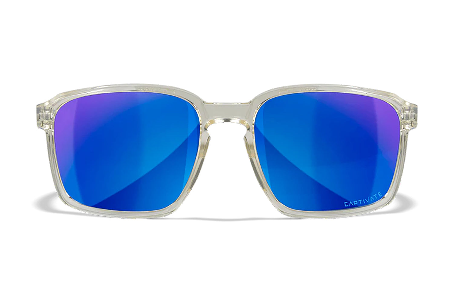Wiley X AC6ALF09 Alfa Ballistic Sunglasses – Blue Mirror Lens, Gloss Clear Crystal Polycarbonate Frame