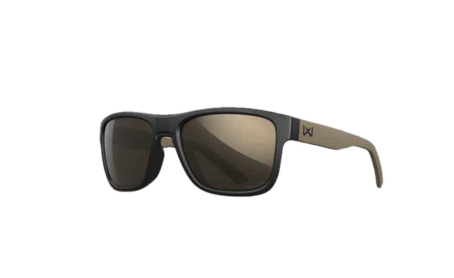 Wiley X AC6OVN14 Ovation Ballistic Sunglasses – Tungsten Mirror Lens, Matte Black w/ Tan Polycarbonate Frame