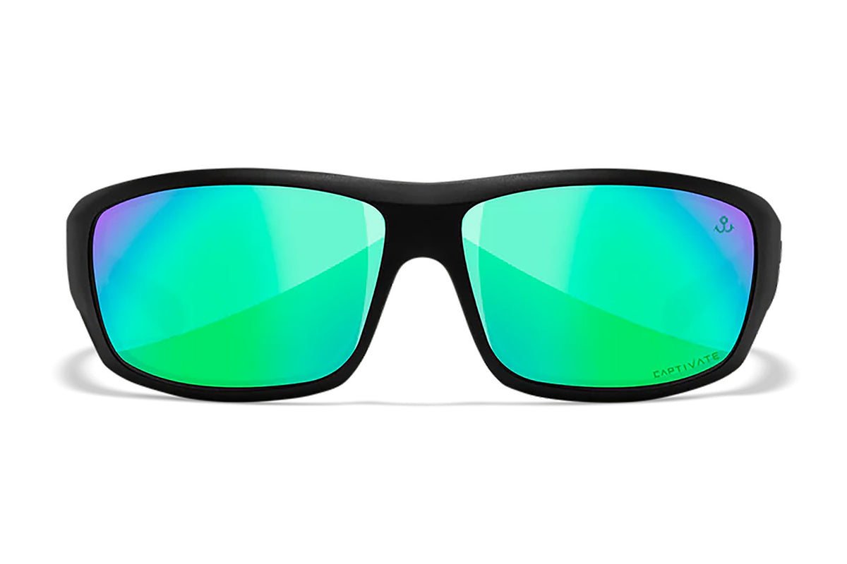 Wiley X ACOME22 Omega Safety Glasses Green Mirror Lens Matte Black Polycarbonate Frame