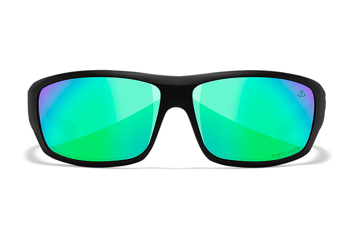 Wiley X ACOME22 Omega Safety Glasses Green Mirror Lens Matte Black Polycarbonate Frame