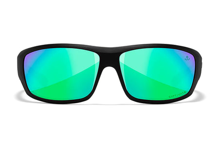 Wiley X ACOME22 Omega Safety Glasses Green Mirror Lens Matte Black Polycarbonate Frame