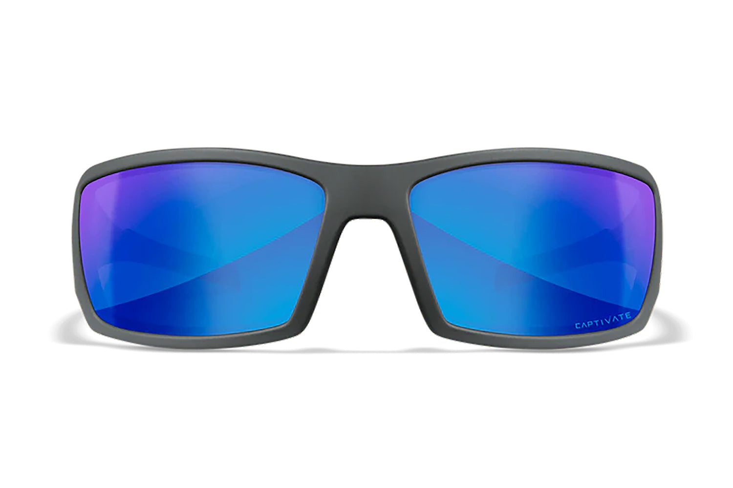 Wiley X SSTWI09 Twisted Safety Glasses Blue Mirror Lens Matte Gray Polycarbonate Frame M/L