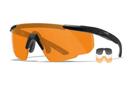Wiley X 308 Saber Advanced Interchangeable Lens Safety Glasses Matte Black Polycarbonate Frame