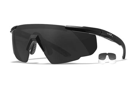 Wiley X 315 Saber Advanced Safety Glasses Smoke Gray Clear Lens Black Polycarbonate Frame