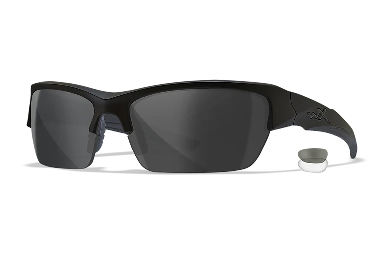 Wiley X CHVAL07 Valor Safety Glasses Smoke Gray Clear Lens Matte Black Polycarbonate Frame Medium