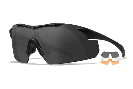 Wiley X 3502 Vapor Safety Glasses Smoke Gray Clear Light Rust Lens Matte Black Frame