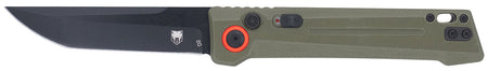 CobraTec CTIFRODG Inferno Automatic OTF 3.50" Tanto D2 Black TiCN Blade, OD Green Textured Handle Sliding Safety Lanyard Hole