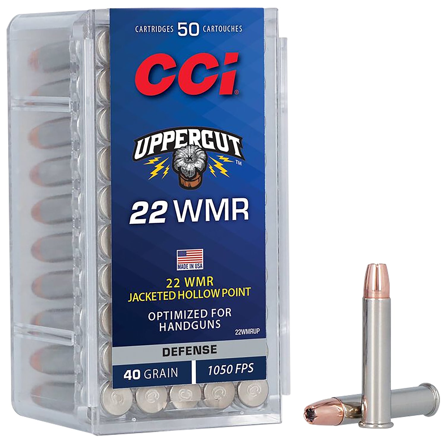 CCI .22 Magnum / WMR Uppercut 40 grain Jacketed Hollow Point ammunition