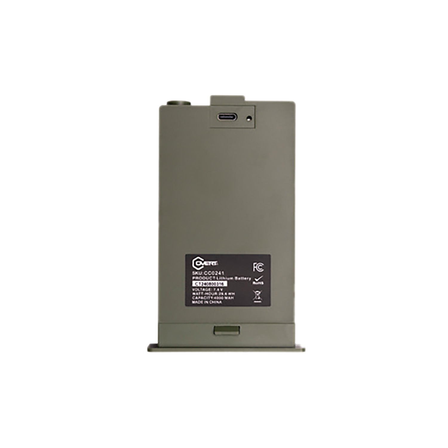 Covert Scouting Cameras Lithium Battery Pack CC0241 4000mAh USB-C Rechargeable OD Green