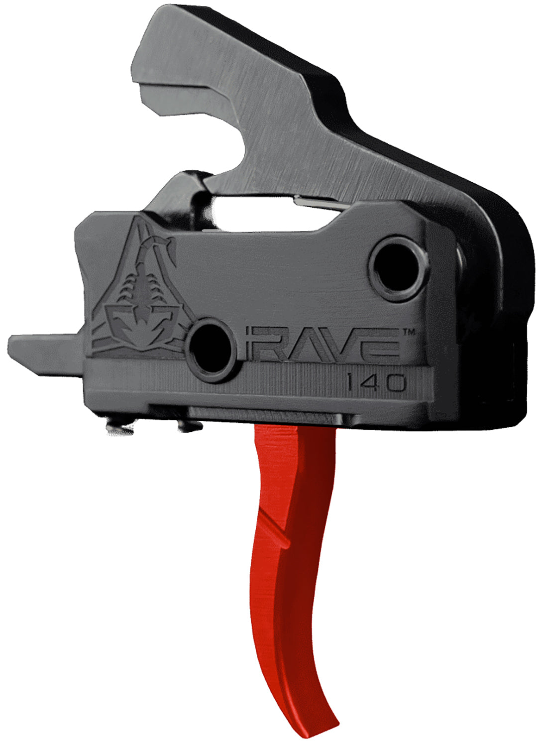Rise Armament RA-140 Rave 140 Gen 2 Curved Trigger Black Red AR-15 Includes Pins