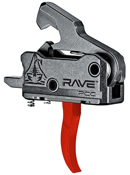 Rise Armament Rave Pistol Caliber Carbine Curved Trigger Black Red Enhanced Hammer