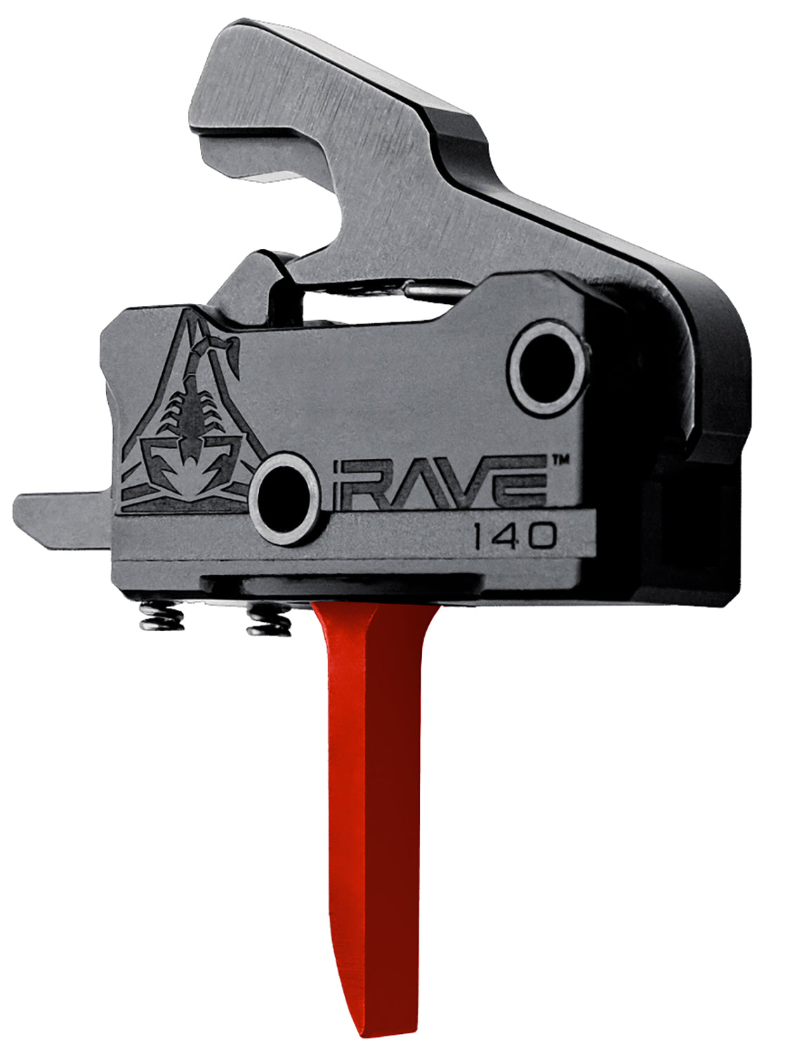 Rise Armament RA-140 Rave 140 Flat Trigger Black Red AR-15 Gen 2 Includes Pins