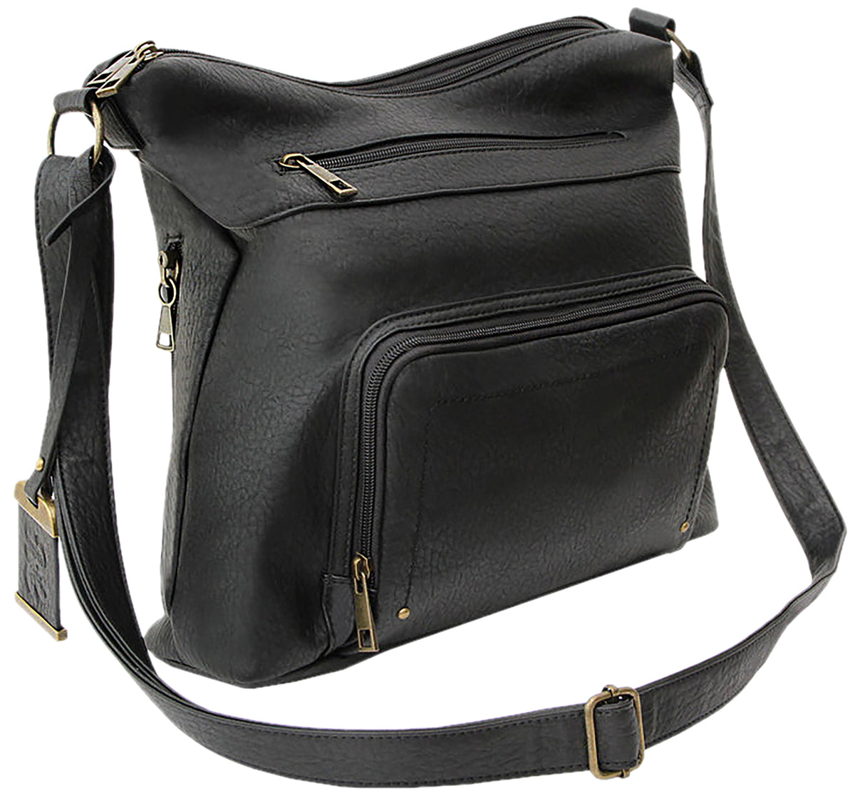 Bulldog Cases Cross Body Style Concealed Carry Bag with Holster, Polyurethane, Black BDP-081