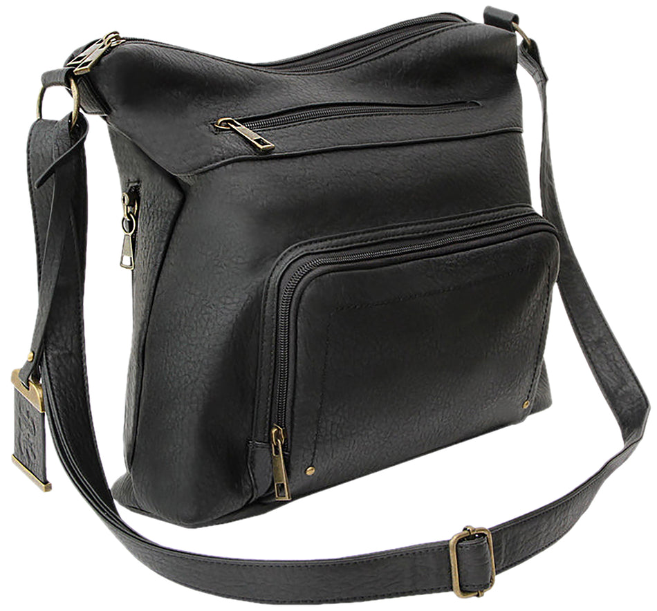 Bulldog Cases Cross Body Style Concealed Carry Bag with Holster, Polyurethane, Black BDP-081