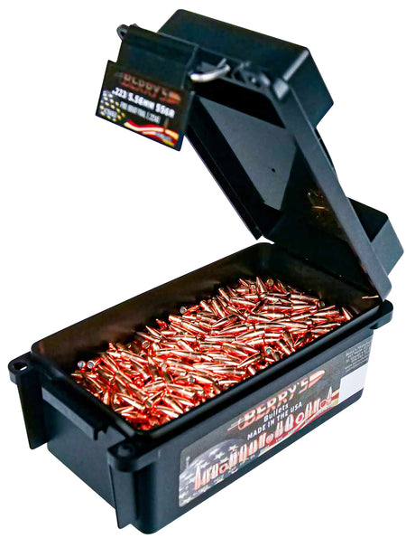 Berry's .223/5.56mm 62 Grain Full Metal Jacket Boat Tail Reloading Bullets