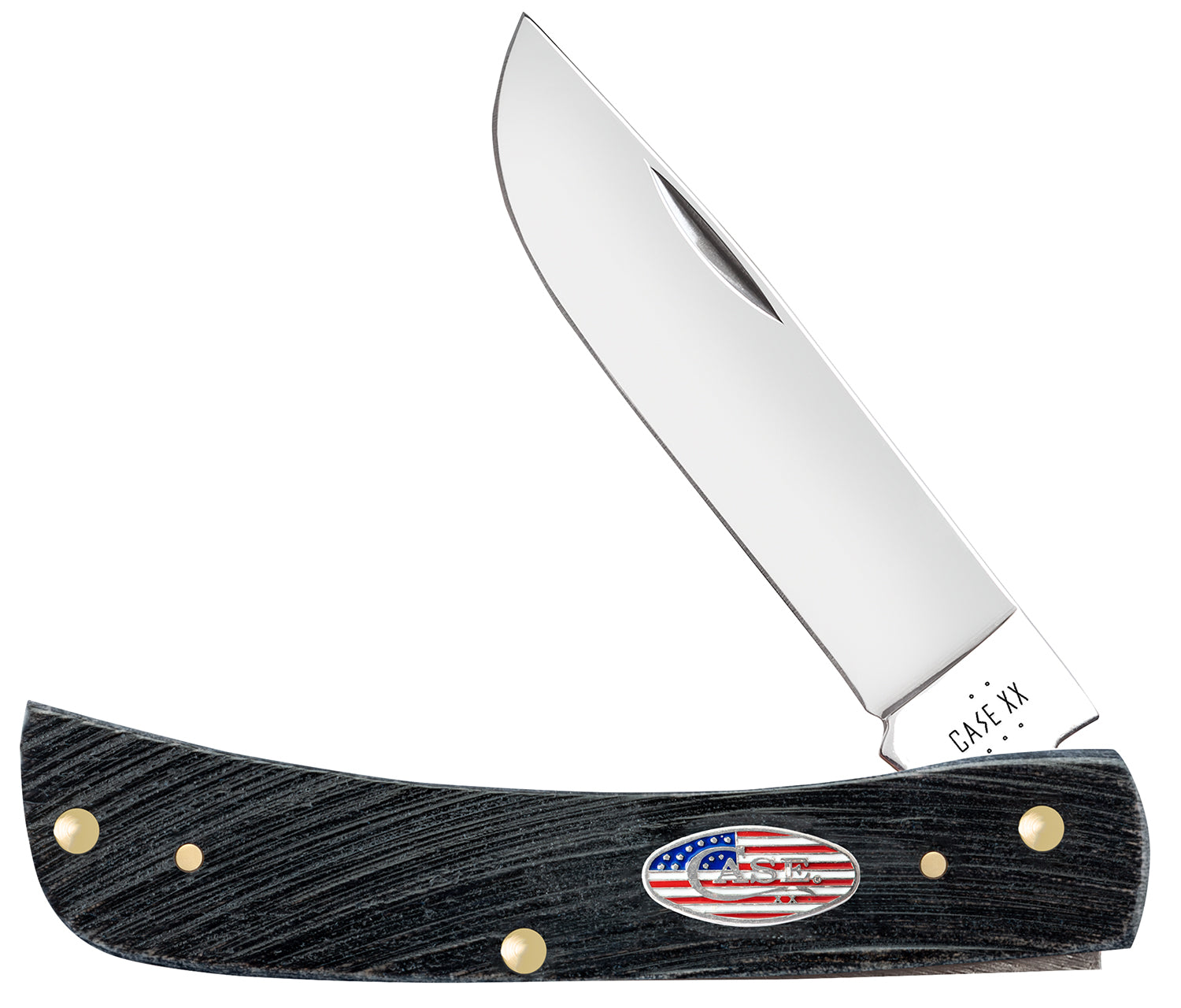 Case 53062 Sod Buster Stars & Stripes Pocket Knife, 3.70" Skinner Blade, Sawcut Jig Gray Bone Handle