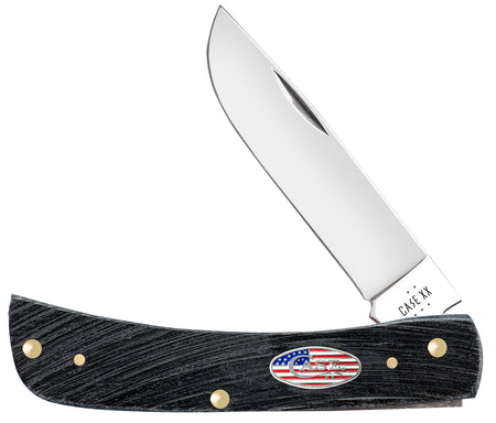 Case 53062 Sod Buster Stars & Stripes Pocket Knife, 3.70" Skinner Blade, Sawcut Jig Gray Bone Handle
