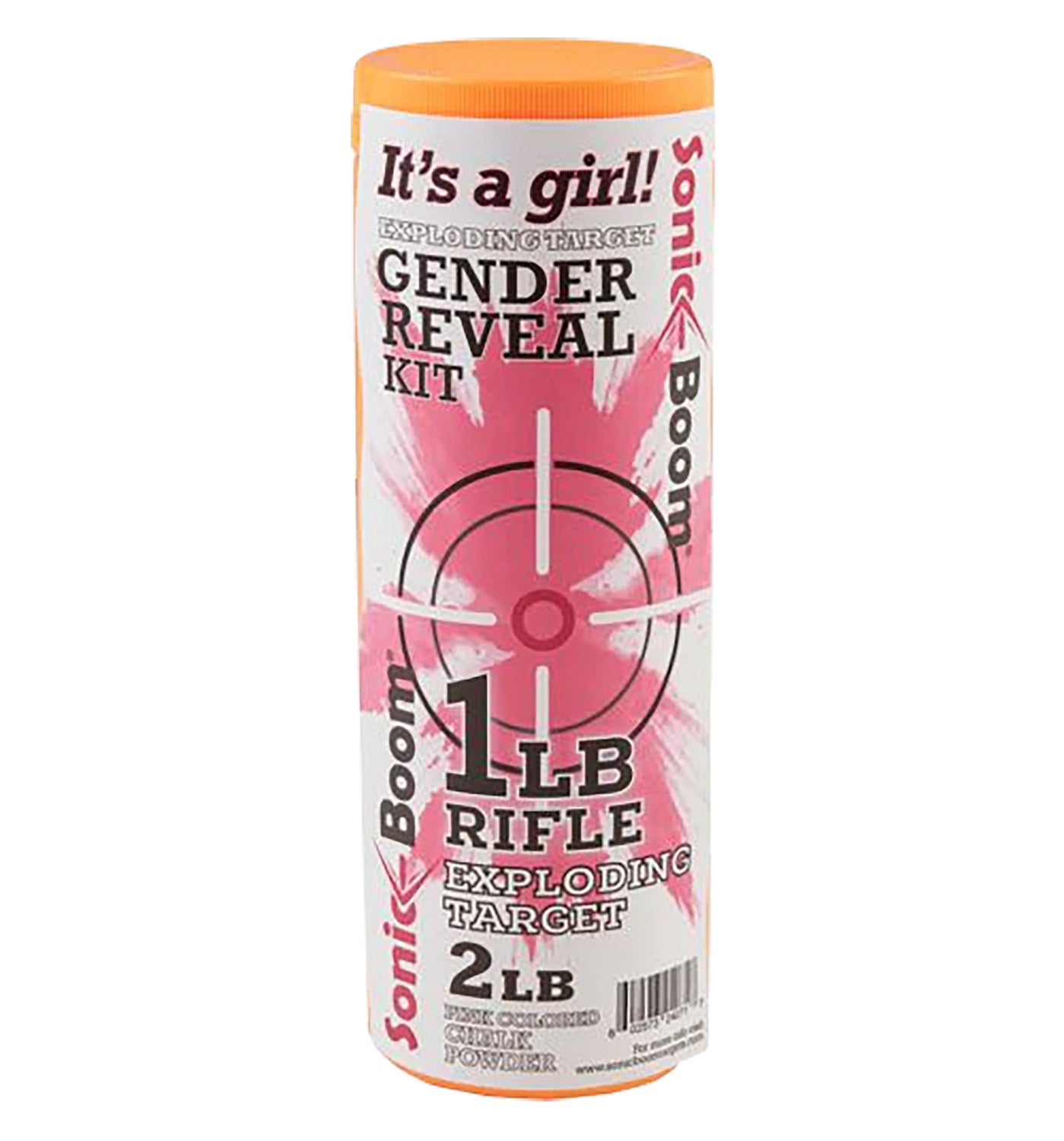 Sonic Boom SBTGRGIRL Centerfire Rifle Gender Reveal Target with Pink Colored Chalk, 1 lb