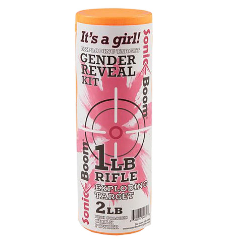 Sonic Boom SBTGRGIRL Centerfire Rifle Gender Reveal Target with Pink Colored Chalk, 1 lb