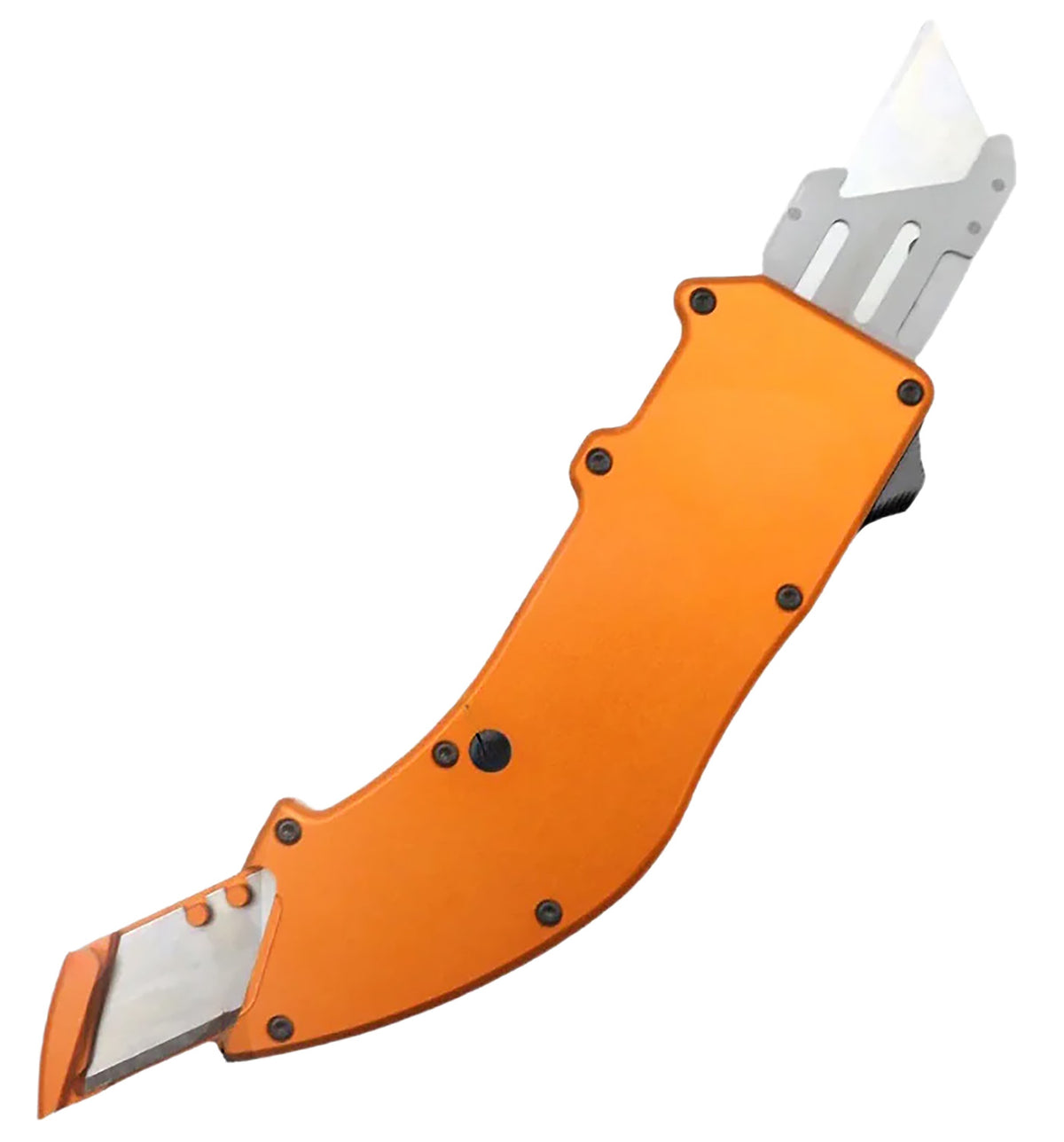 Templar Squire Utility OTF Razor Orange Anodized 5.38" Aluminum Handle with Extra Razor Storage