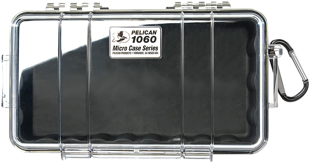 Pelican 1060025100 Crushproof Dustproof Micro Case Black/Clear Polycarbonate