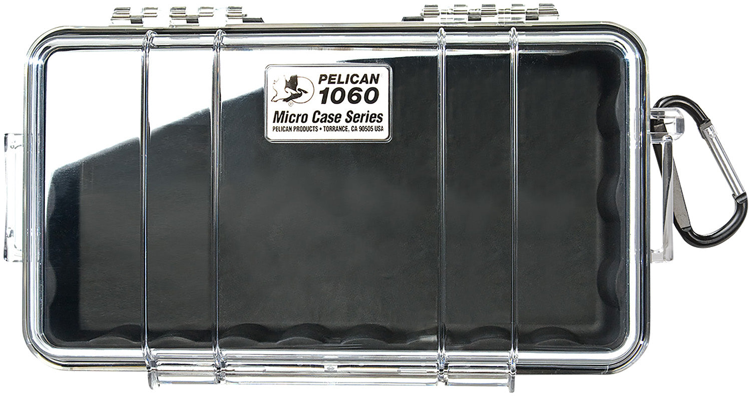 Pelican 1060025100 Crushproof Dustproof Micro Case Black/Clear Polycarbonate