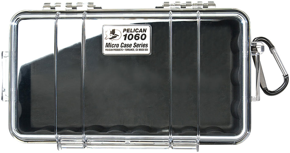Pelican 1060025100 Crushproof Dustproof Micro Case Black/Clear Polycarbonate