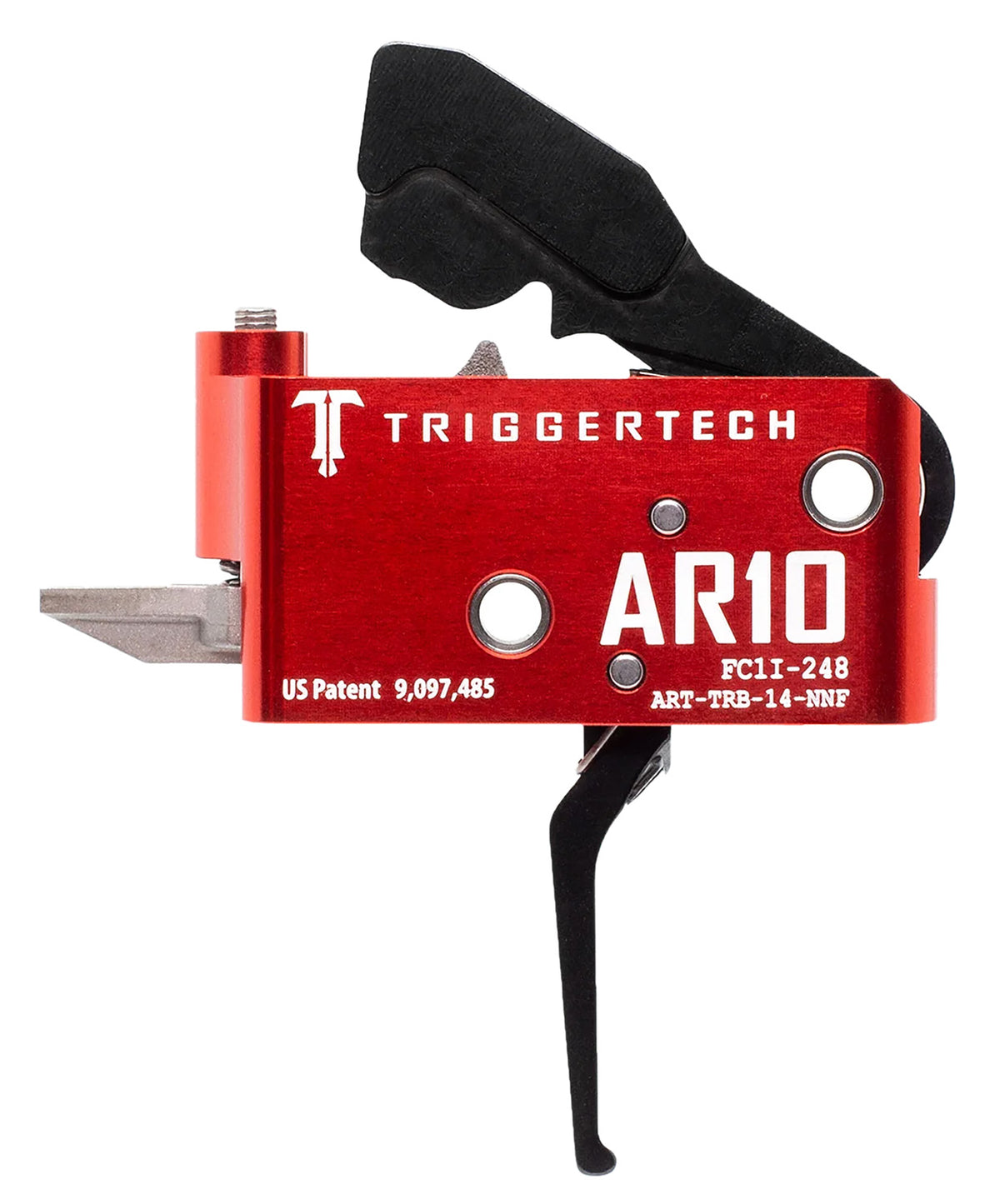 TriggerTech AR-10 Diamond Straight Trigger Black and Red Drop-In
