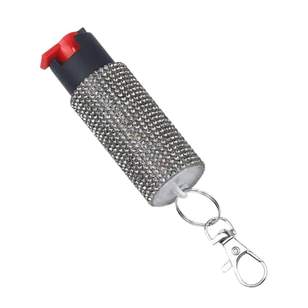 PSPI Eliminator Keyring Pepper Spray EC14STUDSL-C Silver 0.5 oz