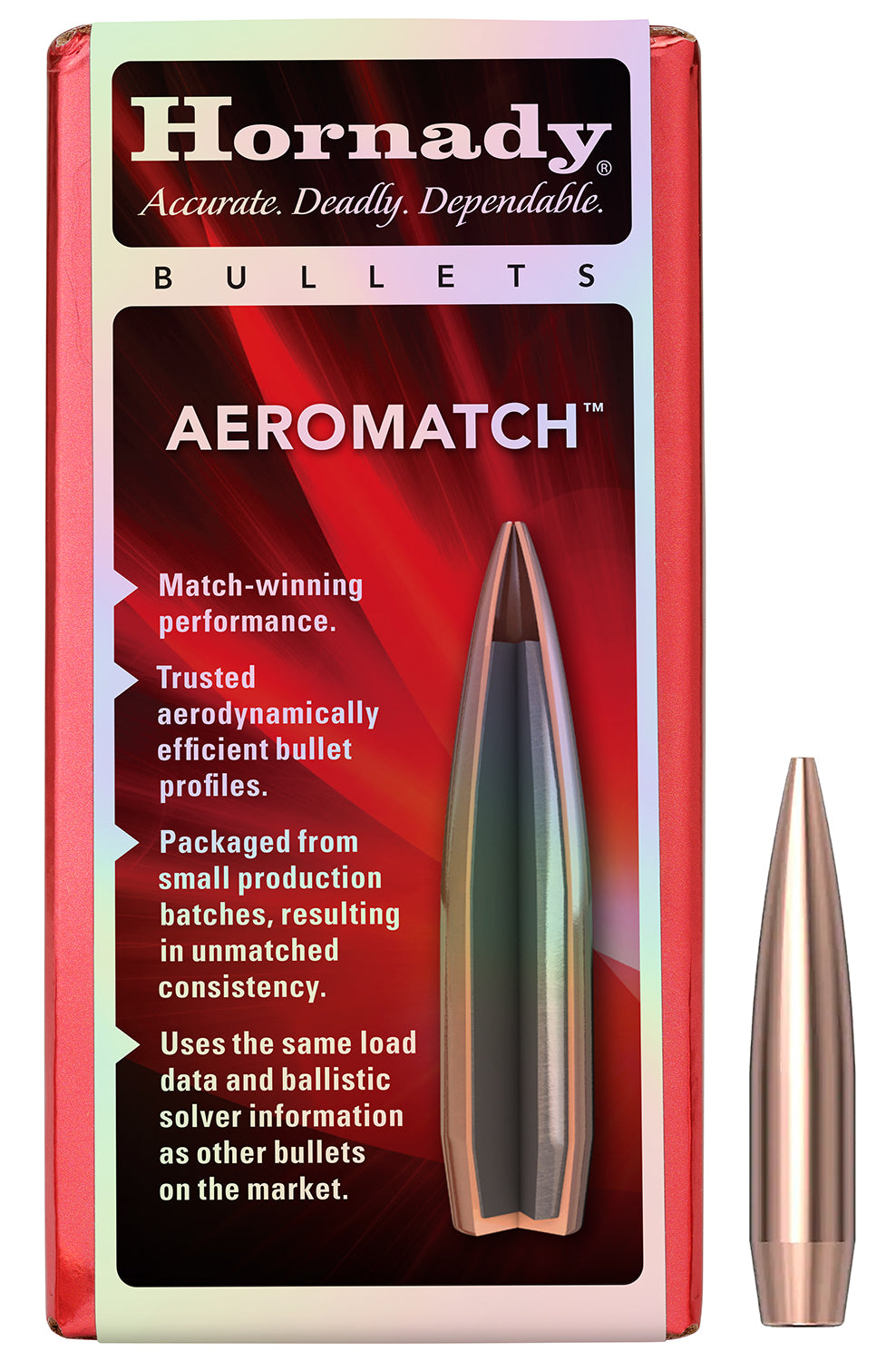 Hornady 30719 Aeromatch .30 Caliber 175 Grain HPBT Bullets Box of 100