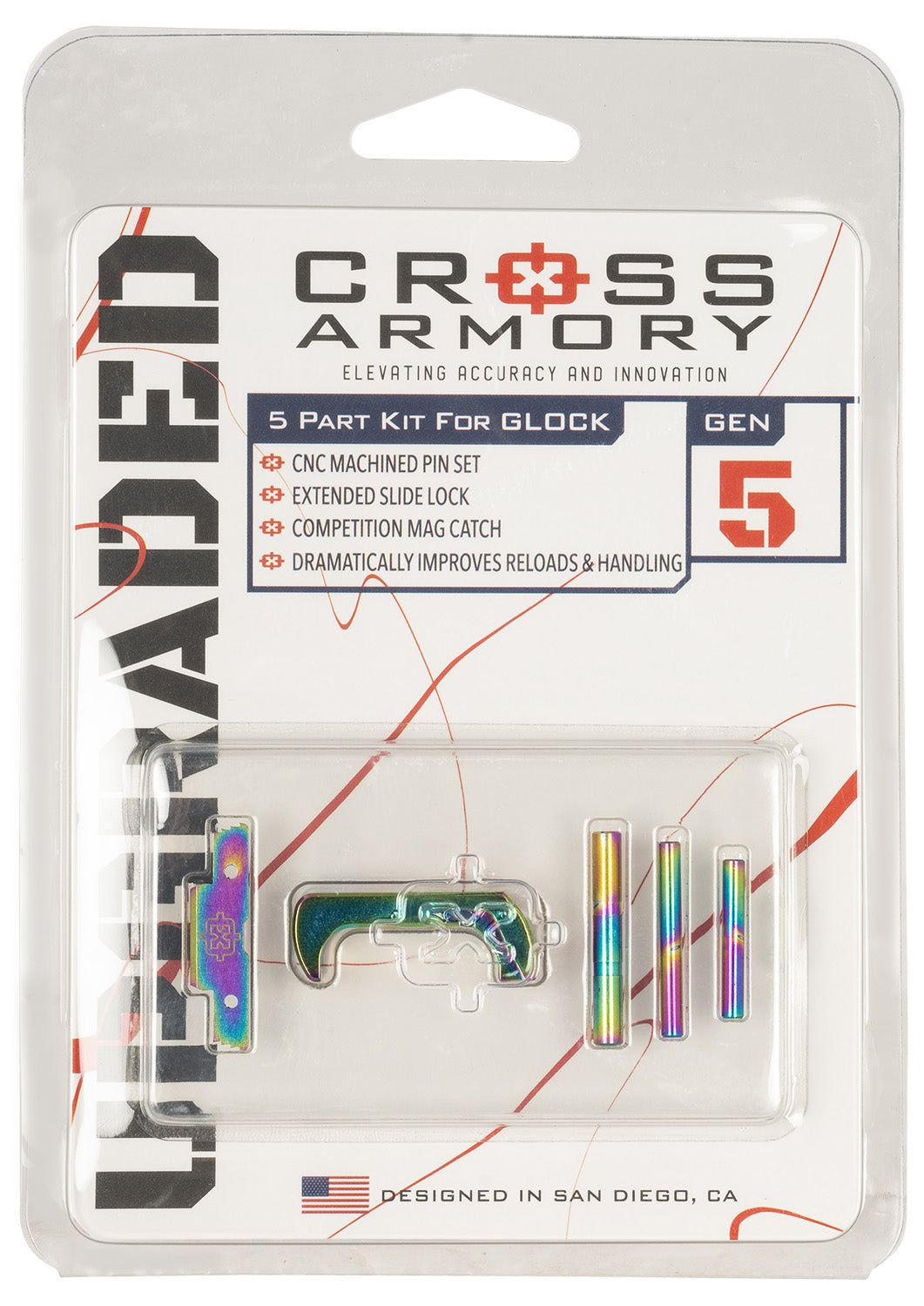 Cross Armory Glock Gen5 Rainbow Anodized 3-Piece Upgrade Kit