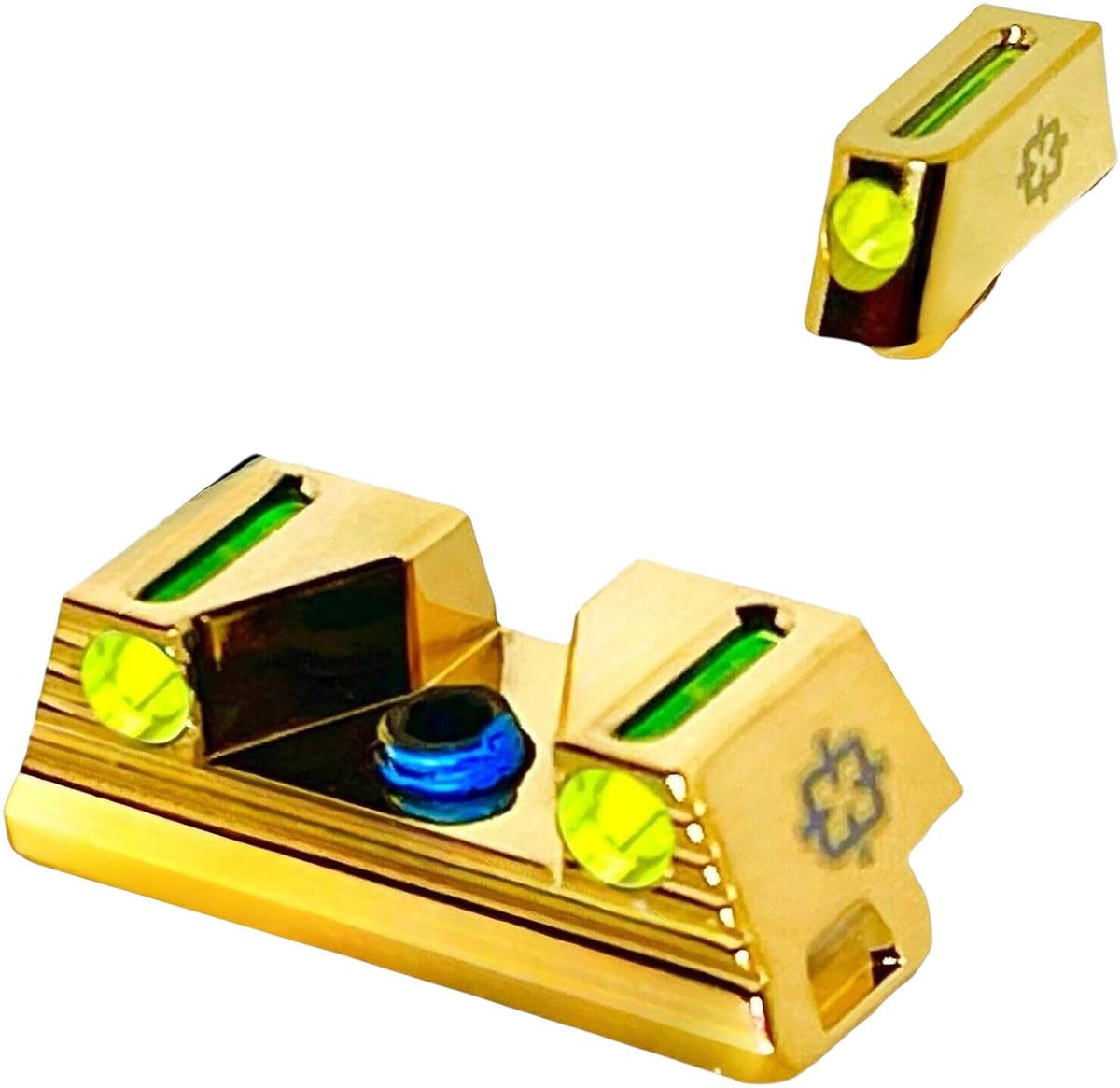 Cross Armory CRGSS-GD Glock Fiber Optic Sight Set 3-Point Green with Gold Frame