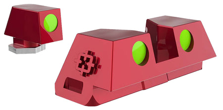Cross Armory CRGSS-RD Glock Fiber Optic Sight Set 3-Point Green with Red Frame