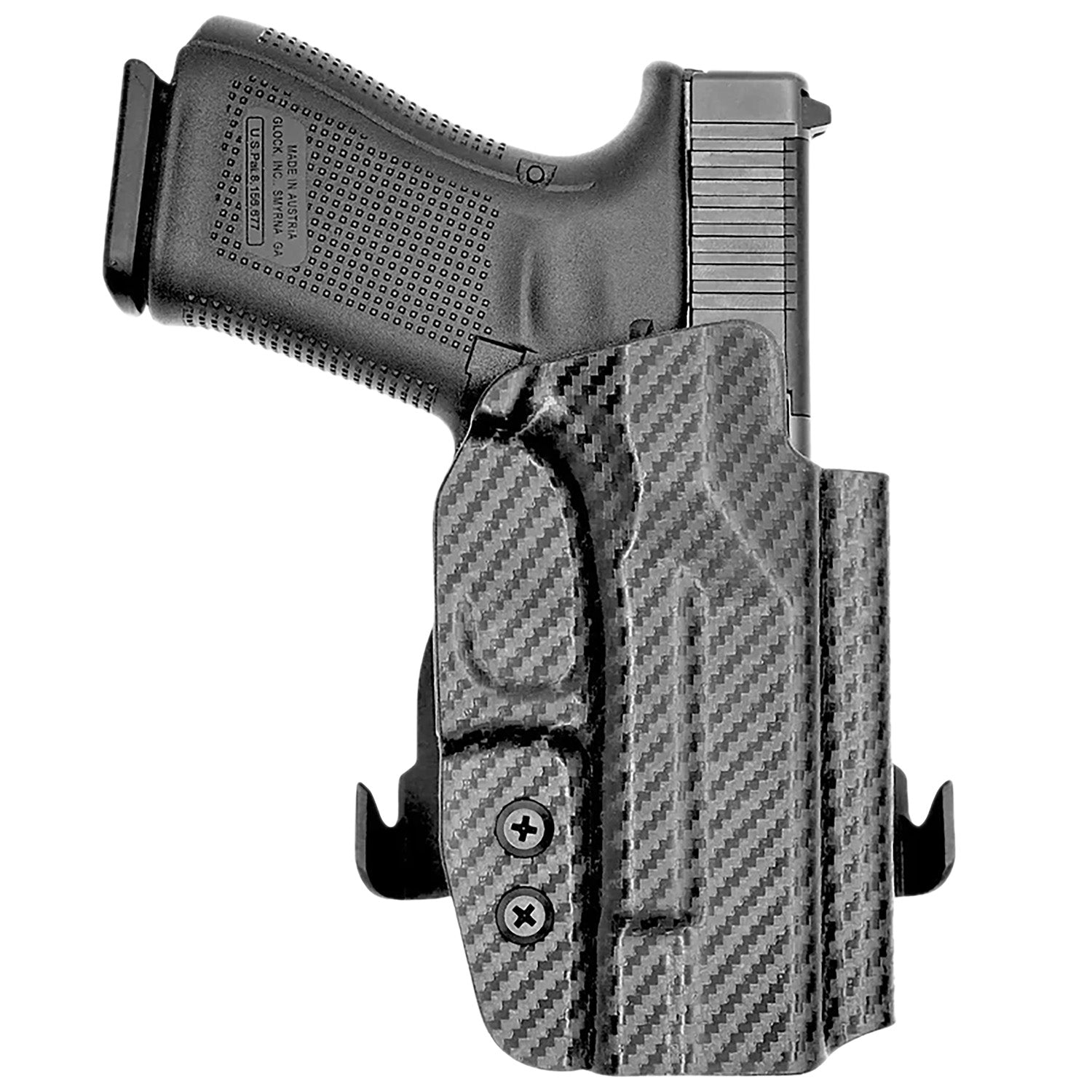 Rounded Gear Carbon Fiber OWB Paddle Holster for Glock 19 Right Hand
