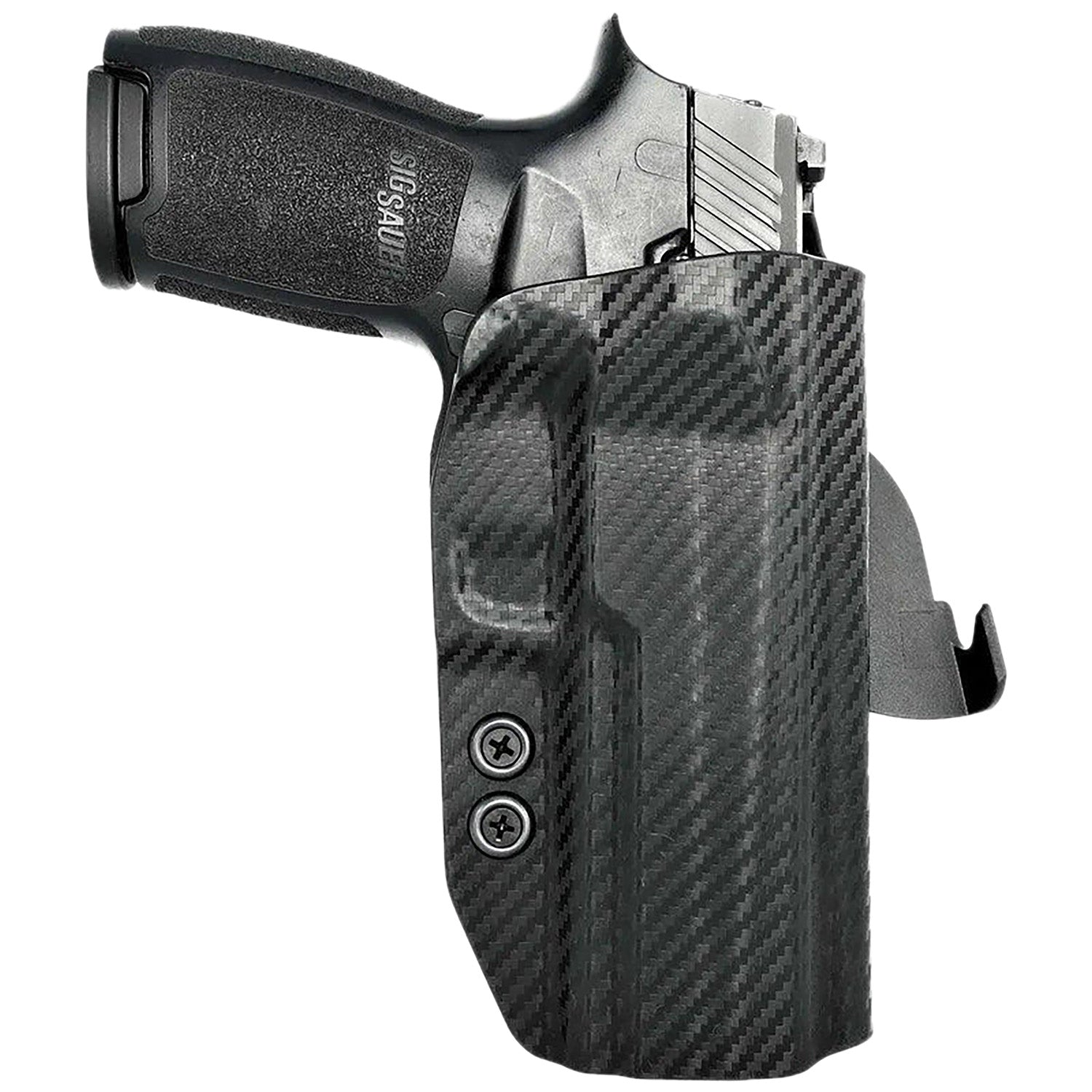 Rounded Gear Carbon Fiber OWB Paddle Holster Sig Sauer P320 Right Hand