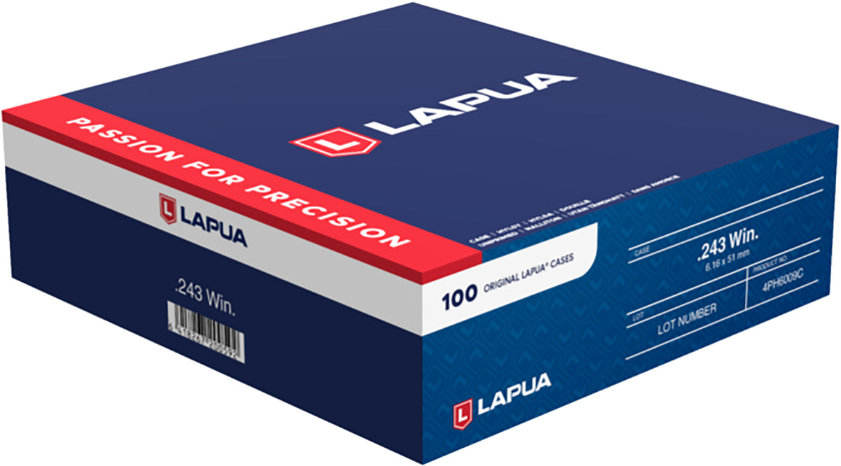 Lapua 243 Winchester Unprimed Rifle Brass Cases 100-Pack